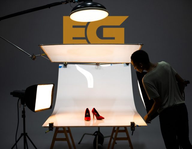 Product photography shoot of shoes